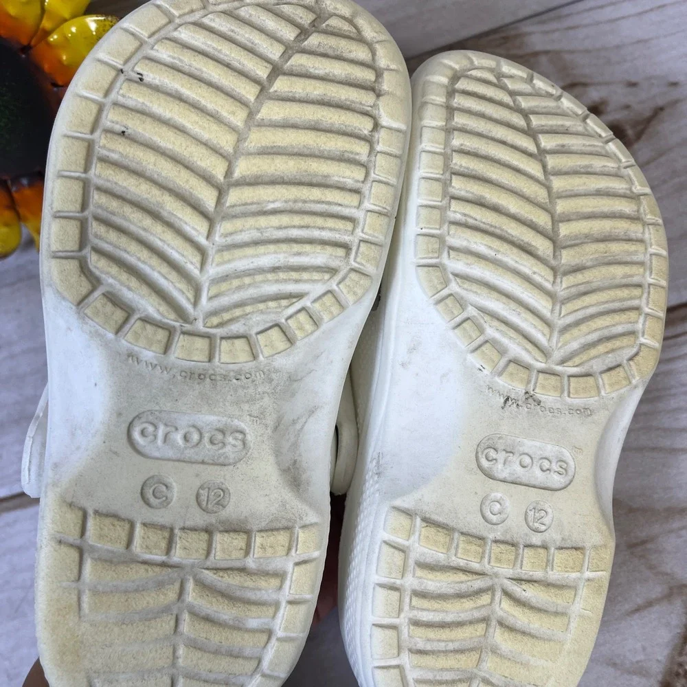Kids White Crocs Classic Clog Size C12 Comfort Water Shoes Beach Garden Casual